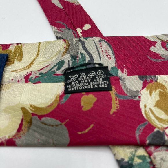 Alcione Milano 100% Silk Tie Made in Italy Floral Red - Picture 7 of 8